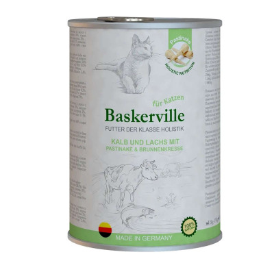 Baskerville Holistic Kalb und Lachs для котів телятина та лосось 400 г Baskerville Holistic Kalb und Lachs для котів телятина та лосось 400 г
