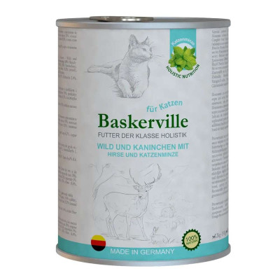 Baskerville Holistic Wild und Kaninchen для котів оленина, кріль та м’ятою 400 г Baskerville Holistic Wild und Kaninchen для котів оленина, кріль та м’ятою 400 г
