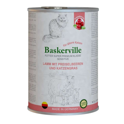 Baskerville Sensitive Lamm Mit Preiselbeeren для котів ягня, журавлиною та м’ятою 400 г Baskerville Sensitive Lamm Mit Preiselbeeren для котів ягня, журавлиною та м’ятою 400 г