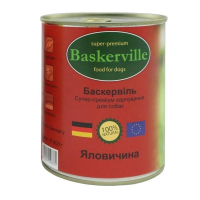 Вологий корм Baskerville Яловичина для собак 800 г Вологий корм Baskerville Яловичина для собак 800 г