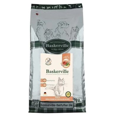Baskerville KF Getreidefrei Fisch 20 кг сухий беззерновий для котів з рибою