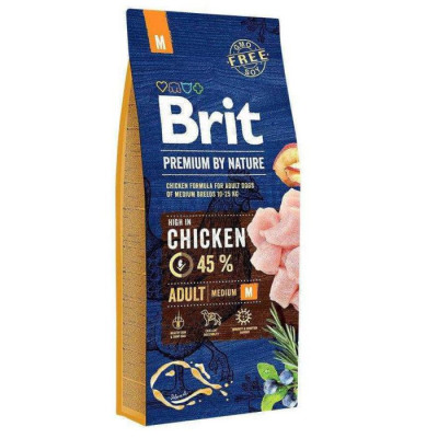 Brit Premium Adult Medium M для собак c куркою 8 кг