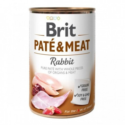 Вологий корм Brit Pate Meat Dog для собак паштет з кроликом 400 г