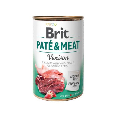Влажный корм Brit Pate Meat Dog для собак паштет с олениной 400 г