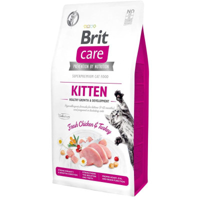 Brit Care GF Kitten 7 кг беззерновий сухий корм для кошенят з куркою та індичкою