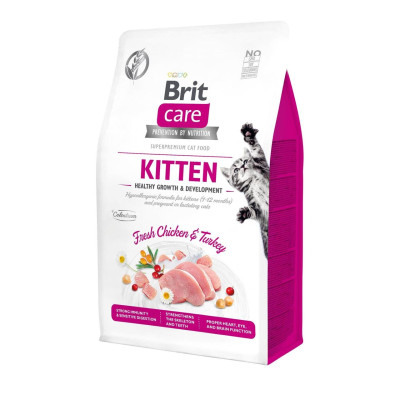 Brit Care GF Kitten для кошенят з куркою та індичкою 2 кг