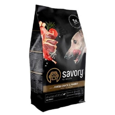 Savory All Breeds Duck Rabbit 12 кг сухий корм для собак усіх порід з качкою та кроликом Savory All Breeds Duck Rabbit 12 кг сухий корм для собак усіх порід з качкою та кроликом