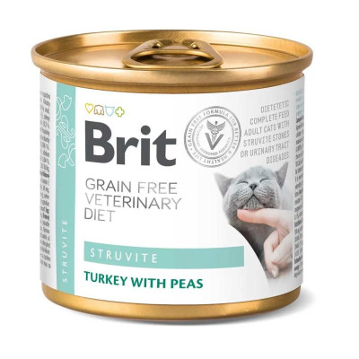 Brit Veterinary Diet Struvite Cat Cans 200 г вологий корм для котів при струвітних каменях