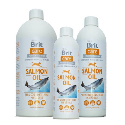 Brit Care Salmon Oil Масло лосося для собак для собак всех пород для улучшения состояния шерсти и кожи 250 мл