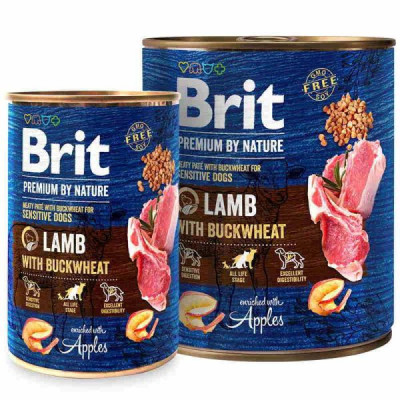 Brit Premium by Nature Lamb з ягням та гречкою для собак 400 г Brit Premium by Nature Lamb з ягням та гречкою для собак 400 г