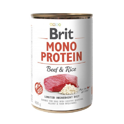 Влажный корм Brit Mono Protein Dog для собак с говядиной и рисом 400 г