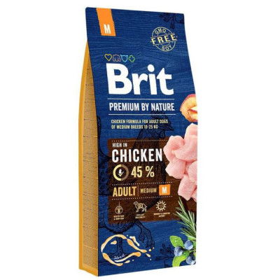 Brit Premium Adult Medium M для собак з куркою 1 кг