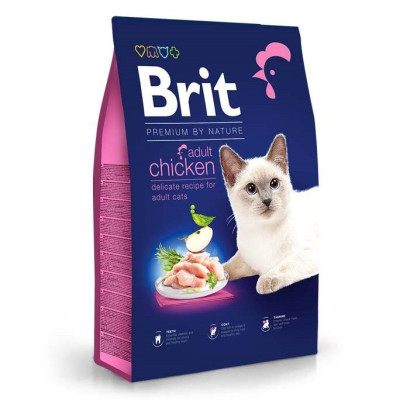 Brit Premium Adult Chicken 8 кг сухий корм для котів з куркою