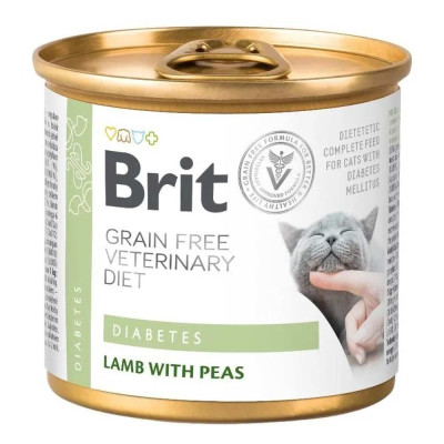 Brit Veterinary Diet Diabets Cat Cans 200 г вологий корм для котів при цукровому діабеті