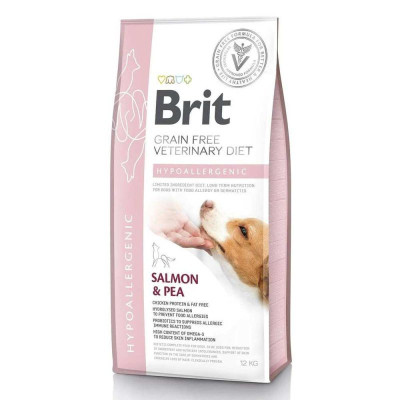 Brit Veterinary Diet Hypoallergenic Dog Salmon 12 кг сухий корм для собак схильних к харчовий алергії