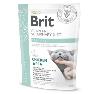 Brit Veterinary Diet Cat Struvite 400 г сухий корм для котів при сечокам’яної хвороби