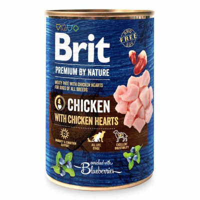 Brit Premium by Nature Chicken з курячими сердечками для собак 400 г