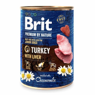 Brit Premium by Nature Turkey з індичої печінкою для собак 800 г