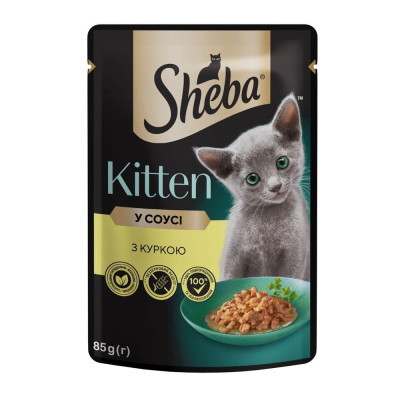 Sheba Slices Kitten Chicken 28х85 г вологий корм для кошенят з куркою в соусі Sheba Slices Kitten Chicken 28х85 г вологий корм для кошенят з куркою в соусі