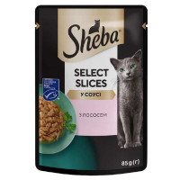 Sheba Slices Salmon 28х85 г влажный корм для кошек лосось в соусе Sheba Slices Salmon 28х85 г влажный корм для кошек лосось в соусе