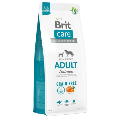 Brit Care Dog Grain-free Adult Salmon 12 кг сухий корм для собак малих та середніх порід з лососем