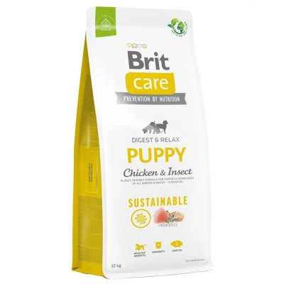 Brit Care Dog Sustainable Puppy Chicken 12 кг сухой корм для щенков с курицей и насекомыми