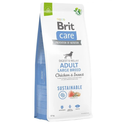 Brit Care Dog Sustainable Adult Large 12 кг сухой корм для собак крупных пород с курицей и насекомыми