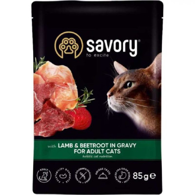 Влажный корм Savory Lamb для кошек с ягненком в соусе 85 г