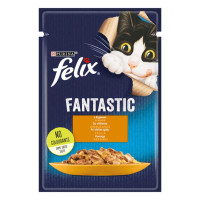Вологий корм для котів Felix Fantastic шматочки в желе з куркою 26*85 г