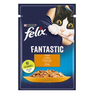 Вологий корм для котів Felix Fantastic шматочки в желе з куркою 26*85 г Вологий корм для котів Felix Fantastic шматочки в желе з куркою 26*85 г