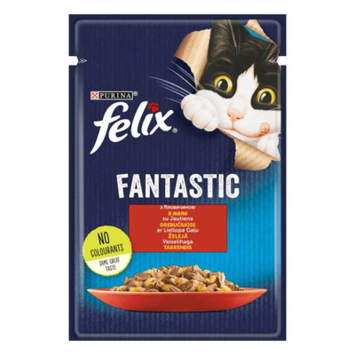 Вологий корм для котів Felix Fantastic з яловичиною в желе 26*85 г Вологий корм для котів Felix Fantastic з яловичиною в желе 26*85 г