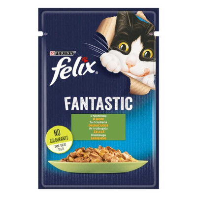 Вологий корм для котів Felix Fantastic з кроликом в желе 26*85 г