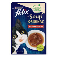 Вологий корм для котів Felix Soup з яловичиною 30*48 г