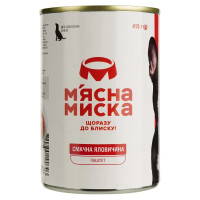 Влажный корм для собак Мясная миска паштет мясной с говядиной 415 г Влажный корм для собак Мясная миска паштет мясной с говядиной 415 г