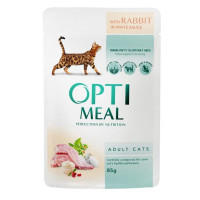 Optimeal Adult Cats Rabbit in White 85 г вологий корм з кроликом в білому соусі для котів