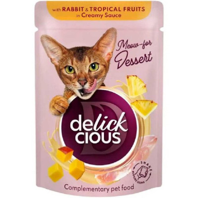Delickcious Chef’s Rabbit Tropikal Fruits 85 г вологий корм для котів з кроликом та тропічними фруктами в соусі