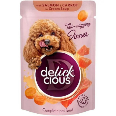 Delickcious Chef’s Dog Salmon Carrot Soup вологий корм для собак індичка крем-суп 85 г