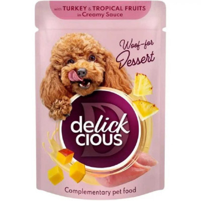 Delickcious Chef’s Dog Turkey Tropical Fruits вологий корм для собак індичка тропічні фрукти соус 80 г