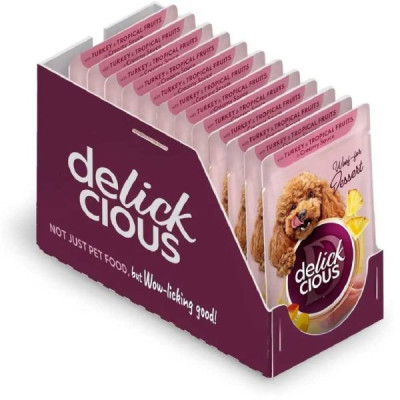Delickcious Chef’s Dog Turkey Tropical Fruits вологий корм для собак індичка тропічні фрукти соус 80 г