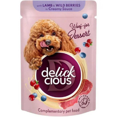 Delickcious Chef’s Dog Lamb Wild Berries 80 г вологий корм для собак з ягнятиною та лісовими ягодами в соусі