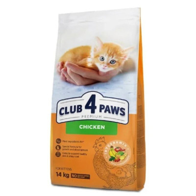 Клуб 4 Лапи Premium Kitten Chicken 14 кг сухий корм для кошенят усіх порід з куркою