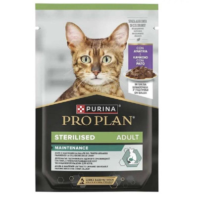 Purina Про План Sterilised 26х85 г влажный корм для стерилизованных котов кусочки в соусе с уткой