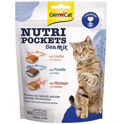 Лакомство для кошек GimCat Nutri Pockets Морской микс, 150 г