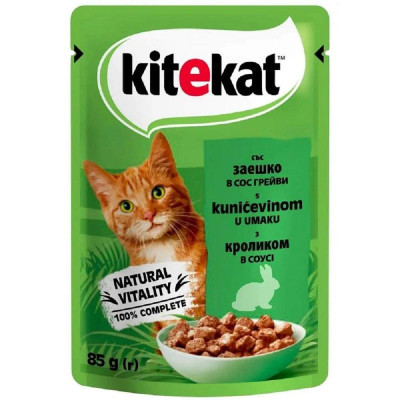Влажный корм Kitekat для кошек с кроликом в соусе 28x85 г