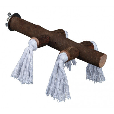 Жердинка Trixie Perch with Rope для птахів дерев’яна з канатами, 20 см