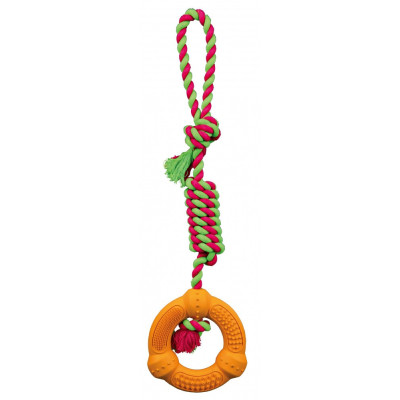 Кільце Trixie Playing Rope with Ring для собак гумове, на канаті, 12х41 см
