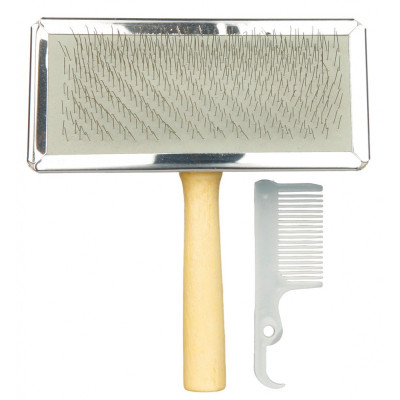 Пуходерка+гребінець Trixie Soft Brush для собак, дерево, 11х14 см Пуходерка+гребінець Trixie Soft Brush для собак, дерево, 11х14 см