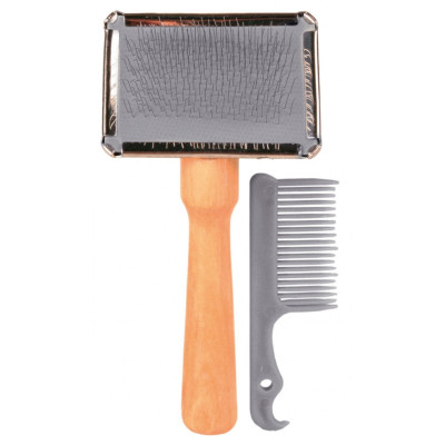 Пуходерка+расческа Trixie Soft Brush для собак, дерево, 6х13 см Пуходерка+расческа Trixie Soft Brush для собак, дерево, 6х13 см