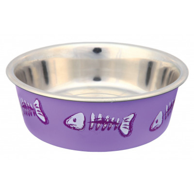 Миска Trixie Stainless Steel Bowl для кошек, металл, прорезиненное основание, 0.3 л Миска Trixie Stainless Steel Bowl для кошек, металл, прорезиненное основание, 0.3 л