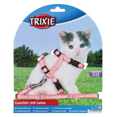 Поводок+шлея Trixie Kitten Harness для кят нейлоновая, 21-33 см, 1.2 м Поводок+шлея Trixie Kitten Harness для кят нейлоновая, 21-33 см, 1.2 м